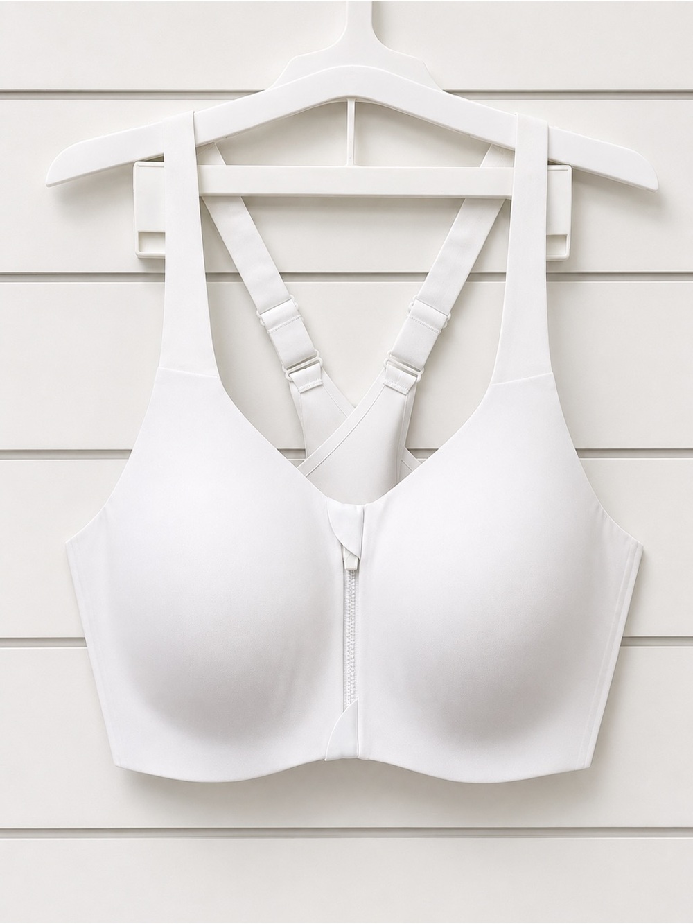 Knix Catalyst Front Zip Wireless Sports Bra White Size 5 Racerback